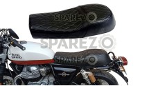 Royal Enfield GT Continental and Interceptor 650 Diamond Design Leather Dual Seat Black
